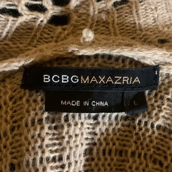BCBGMAXAZRIA Long Wool Blend Waterfall Open Knit Cardigan - Picture 7 of 7